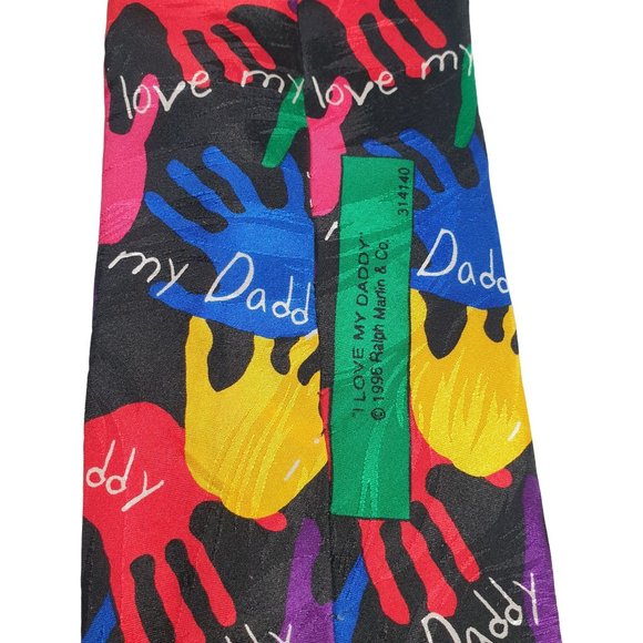 RM Style I Love My Daddy Hands Mens Necktie Tie Designer Accessory Work Dad Gift - Picture 5 of 6